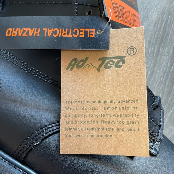 AdTec safety steel toe work boots black main image 6